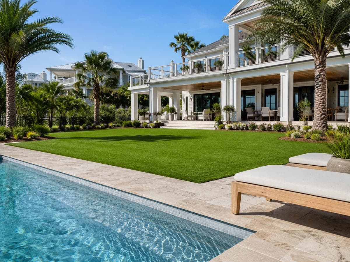 Backyard Turf Installation in Isle of Palms, SC